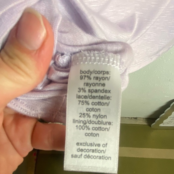 Maurice’s Plus Size 1X Lavender Lace Yoke Tassel Top Flutter Sleeve Purple Basic - Picture 5 of 7